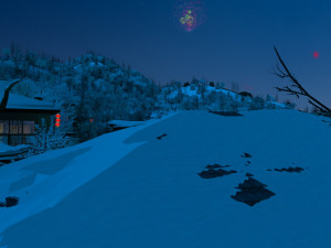 mountain village night Modèle 3D