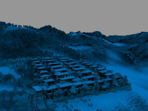 mountain village night 3Dモデル