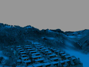 mountain village night 3D Model