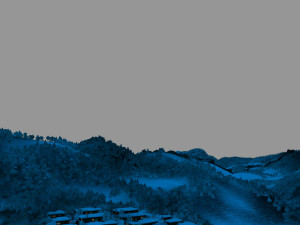 mountain village night Modèle 3D