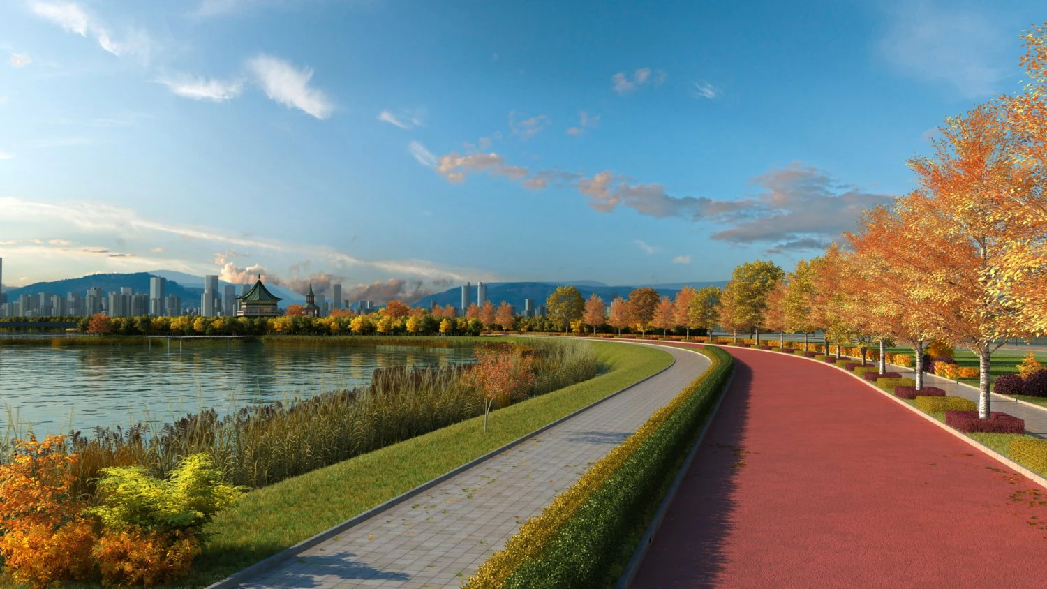 городской парк 3D Модель .c4d .max .obj .3ds .fbx .stl .blend 