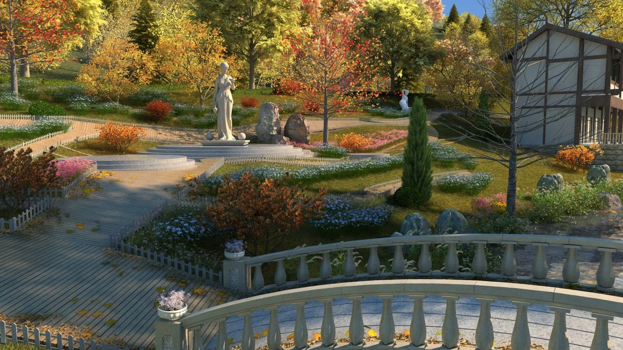 garden 3D Model .c4d .max .obj .3ds .fbx .stl .blend