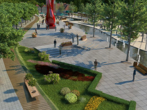 town square Modelo 3D