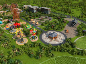 парк с аттракционами 3D Модель