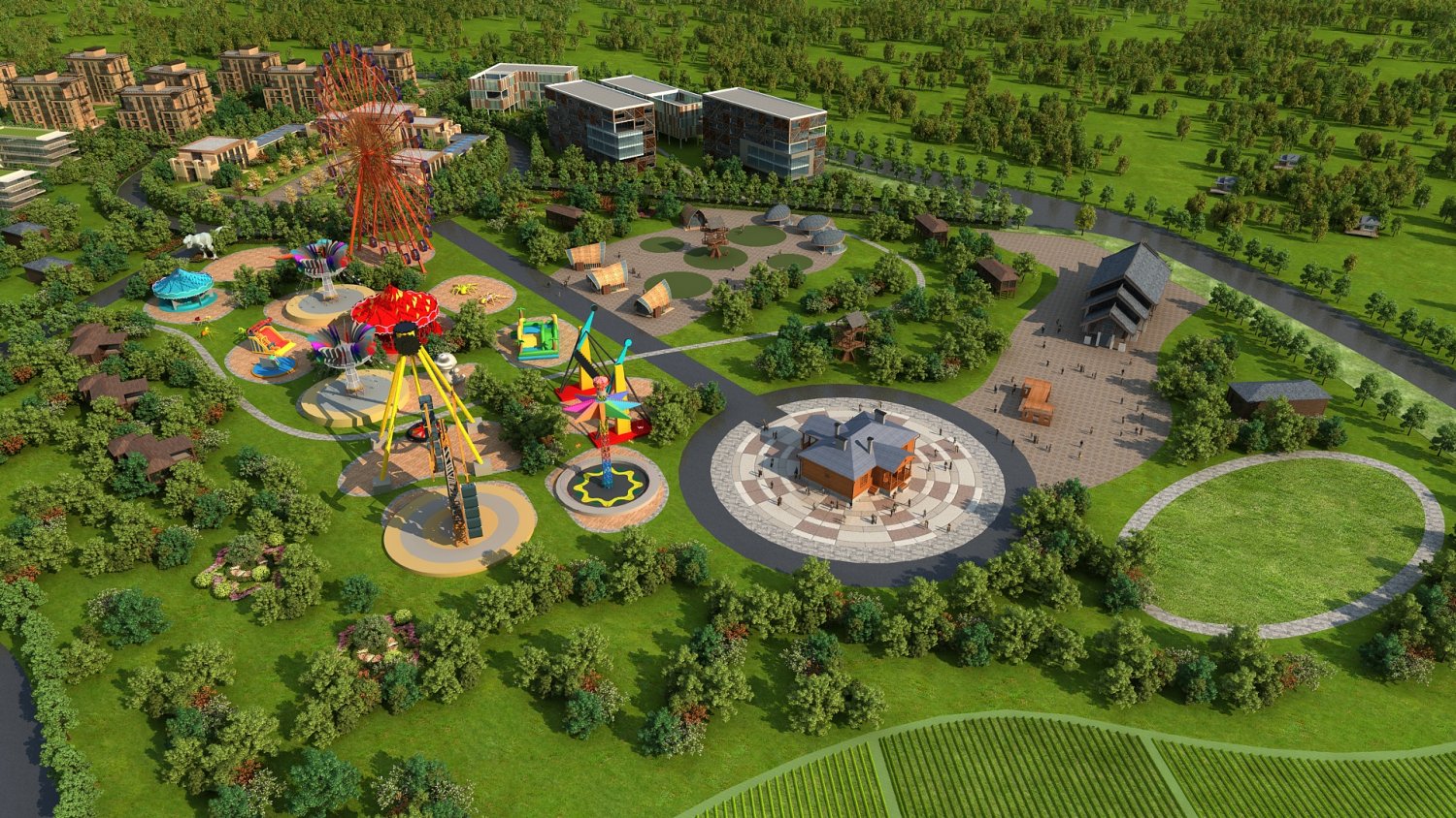 Amusement Park 3D Модель In Здания 3DExport