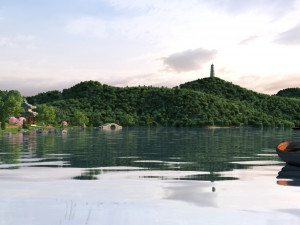 city lake view 3D Model