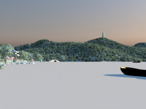 city lake view 3D Model