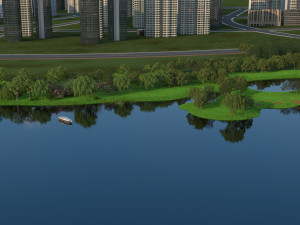 city lake view 3D Модель