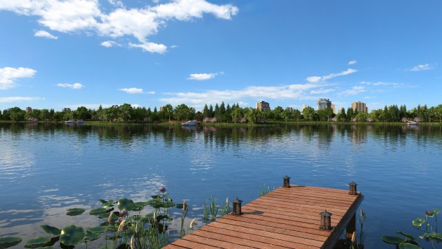 city lake view 3Dモデル .c4d .max .obj .3ds .fbx .stl .blend