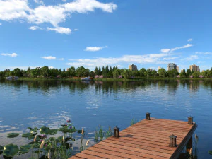 вид на городское озеро 3D Модель