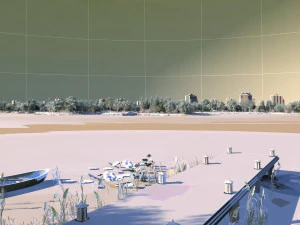 city lake view 3D Model