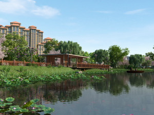 city lake view 3D Model