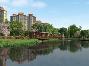 city lake view 3D Model