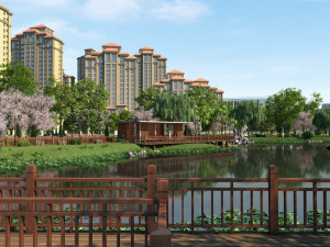 city lake view Modello 3D