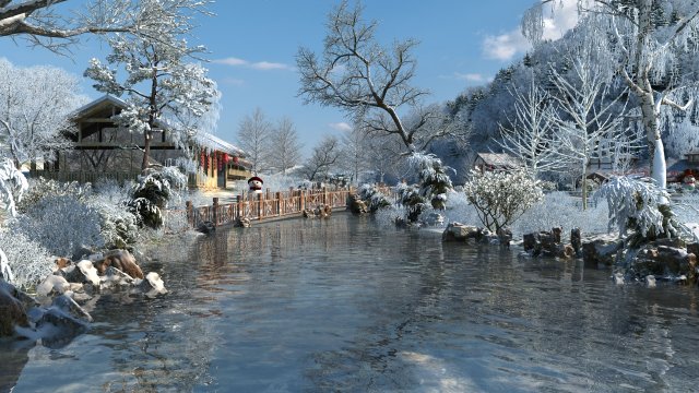 winter snow Modello 3D .c4d .max .obj .3ds .fbx .stl .blend 