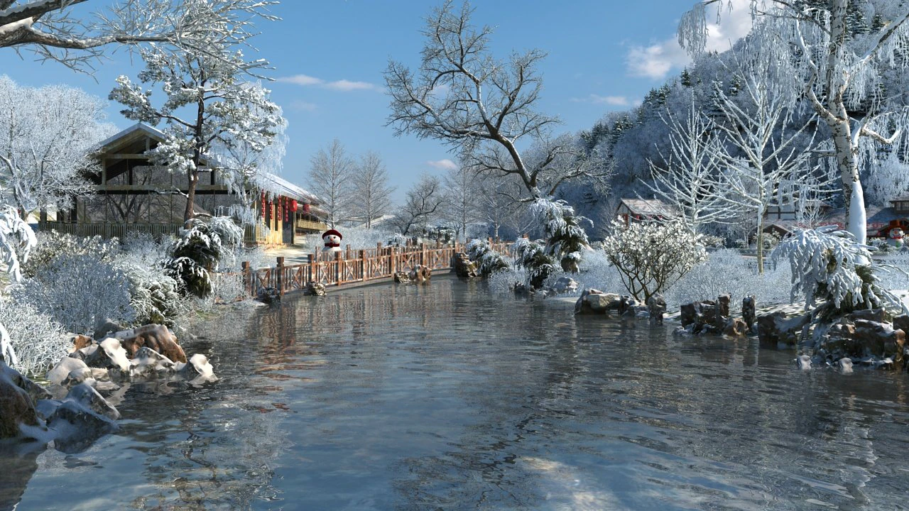 winter snow 3D Model .c4d .max .obj .3ds .fbx .stl .blend 