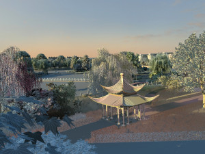 city lake view 3D Model