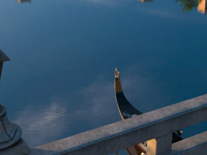 vue sur le lac de la ville Modèle 3D