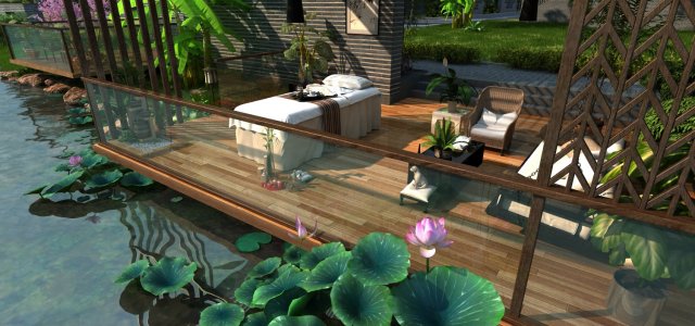 city lake view 3D Модель .c4d .max .obj .3ds .fbx .stl .blend 