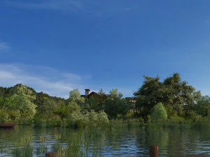 вид на городское озеро 3D Модель