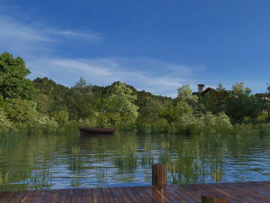 city lake view 3D Model