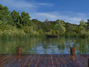 city lake view 3D Model