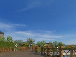 city lake view 3D Model