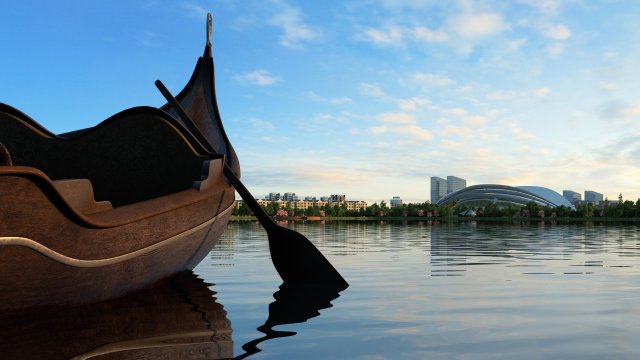 lake on the boat 3D Model .c4d .max .obj .3ds .fbx .stl .blend 