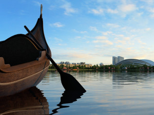lake on the boat 3D Model