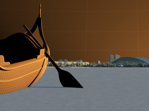 lake on the boat 3D Model