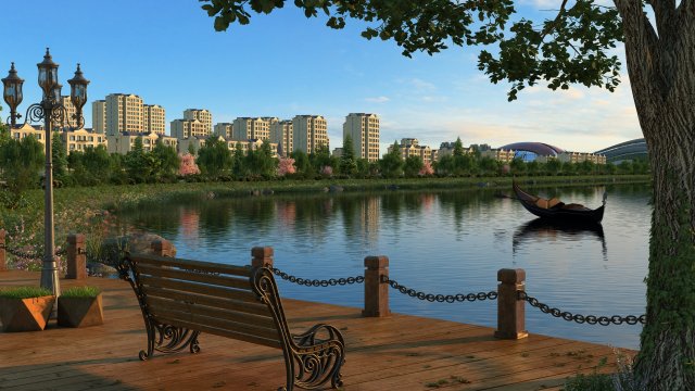 lake on the boat 3D Model .c4d .max .obj .3ds .fbx .stl .blend 