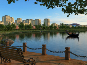 lake on the boat 3D Model