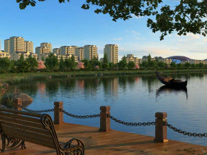 lake on the boat 3D Model