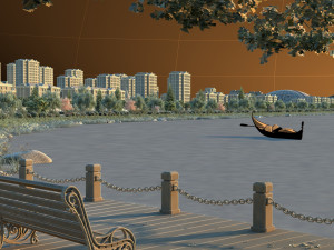 lake on the boat 3D Model