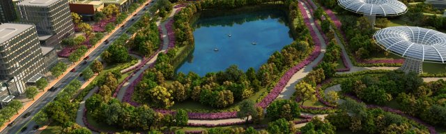 city lake view 3D 模型 .c4d .max .obj .3ds .fbx .stl .blend