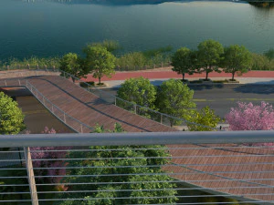 widok na jezioro miejskie Model 3D