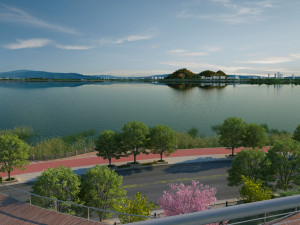 city lake view 3D-Modell