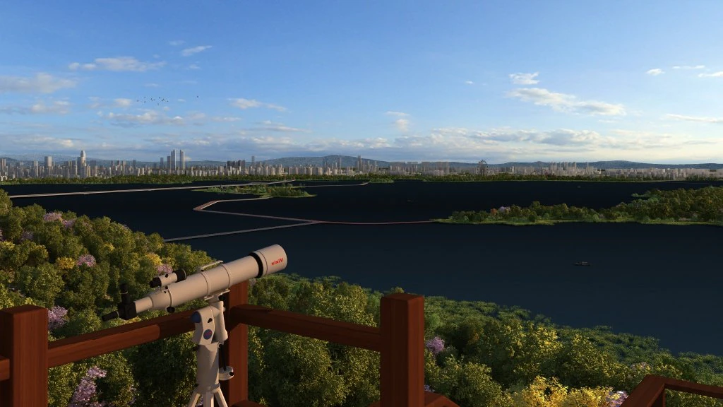 city lake view 3D Model .c4d .max .obj .3ds .fbx .stl .blend 