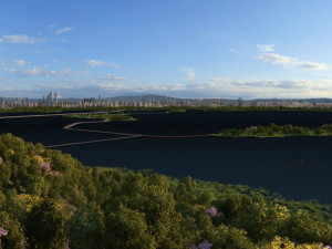 city lake view Modello 3D