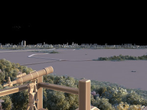 city lake view Modello 3D