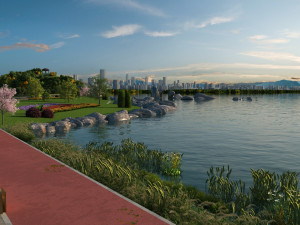 city lake view 3Dモデル