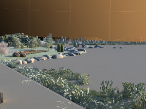 city lake view 3Dモデル