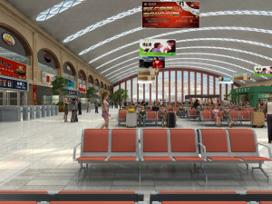 harbin west railway station hall Model 3D
