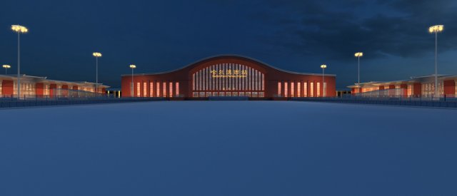 harbin west railway station 3D 模型 .c4d .max .obj .3ds .fbx .stl .blend 