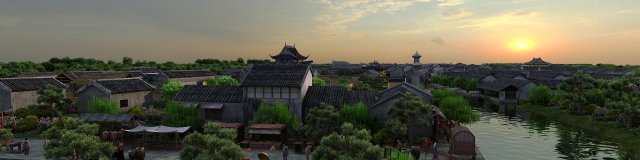 ancient town 3D Model .c4d .max .obj .3ds .fbx .stl .blend