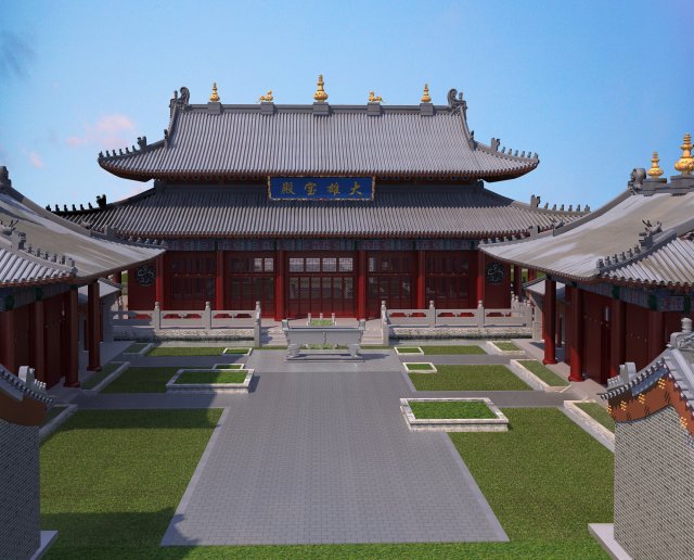 temple 3D Modell .c4d .max .obj .3ds .fbx .stl .blend 