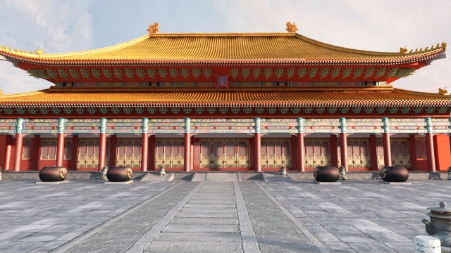 forbidden city hall of supreme harmony 3D Model .c4d .max .obj .3ds .fbx .stl .blend 
