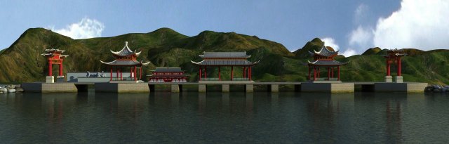 summer resort 3D Model .c4d .max .obj .3ds .fbx .stl .blend 