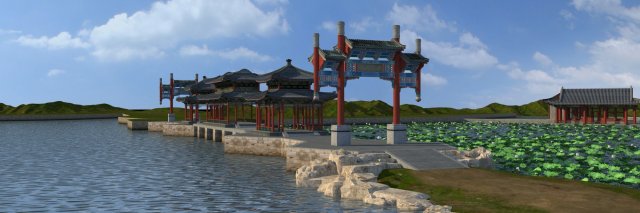 summer resort 3D 模型 .c4d .max .obj .3ds .fbx .stl .blend 