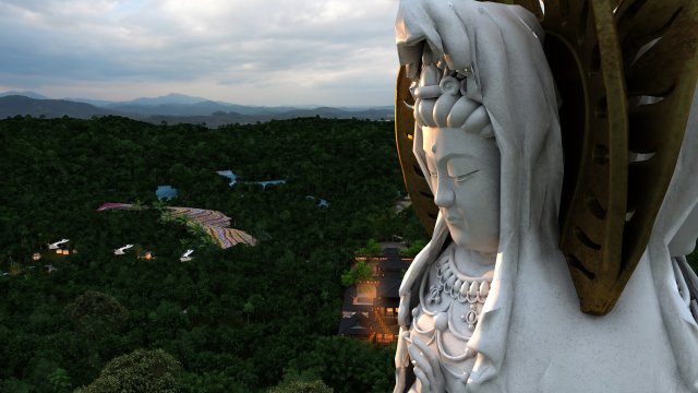goddess of mercy temple Modello 3D .c4d .max .obj .3ds .fbx .stl .blend 